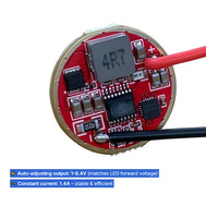 Placa controladora LED Buck-Boost Manta Ray de 22 mm, 1.4A de corriente constante para linterna de iones de litio 1-2S con protección contra inversión térmica