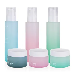 Container Glass Jar For Personal Skin Care 10g 20g 30g 50g 100g 200g Frosted Blue Pink Green Glass Cream Jar