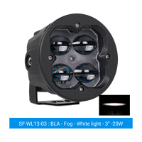 Feux antibrouillard LED 20W, carrés de 3,78 pouces, éclairage extérieur automobile, rétroéclairage ambre, blanc, IP67, 10-30V DC, camion, SUV, 4x4, tout-terrain