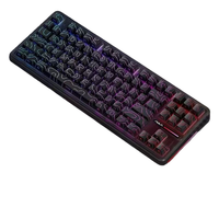 AULA F87 Keyboard Gaming Plastik Ergonomis Profesional Nirkabel dengan Lampu Latar RGB Baru 87 Tombol Kustom DIY Hot-Swap Plug
