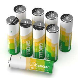 Batería Recargable GMCELL de Iones de Litio AA de 1.5v con Puerto de Carga USB Tipo-C, 2500mWh - Product Image 1
