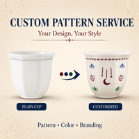 Tasses à café en céramique personnalisées Kingze, style moyen-oriental, 80 ml, 170 ml, 250 ml, tasses à café arabes traditionnelles en porcelaine, pour cadeau de Ramadan