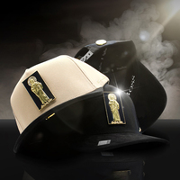 Topi Baseball Desainer Bigg Boss Mewah Terlaris, Hiasan Logam Berhias Kristal Hitam Bertema Religius, Logo Custom