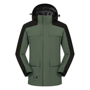 Custom Logo Men <b>Warm</b> Detachable Waterproof 3 in 1 Winter Coats Windproof Windbreaker <b>Fleece</b> Work Outdoor Hiking <b>Jacket</b> - Product Image 4