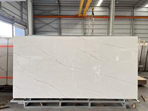 Piastrelle in Gres Porcellanato Effetto Marmo Naturale, Pietra Sinterizzata Completamente Smaltata Lucida, Grande <span class=keywords><strong>Lastra</strong></span> 3200*1600, Piastrelle Bianche in Ceramica per Pavimenti Domestici - Product Image 3