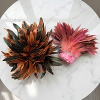 Plumes de coq Schlappen naturelles teintes, de 6 à 8 pouces et de 8 à 10 pouces, en guirlande, pour la décoration de carnaval, l'artisanat et les chapeaux de mascarade, vente en gros