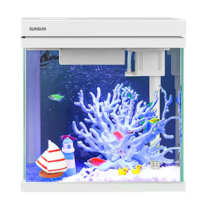 Groothandel 30CM 38CM 48CM Ultra Helder Glazen Bureau Smart <span class=keywords><strong>Aquarium</strong></span> Visbak met Waterpomp Topfilter Temperatuurweergave - Product Image 5