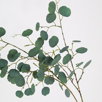 Li049 Daun Eucalyptus Hijau Buatan Tangan Berkualitas Tinggi dari Bahan Sutra untuk Dekorasi Rumah, Wisuda, Natal, dan Pernikahan