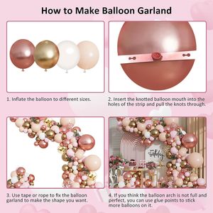 <strong>Nude</strong> Pastel Pink Metallic Gold Matte White <strong>Balloons</strong> Rose Gold <strong>Balloon</strong> Garland Arch Kit for Wedding Bridal Birthday Decorations - Product Image 6