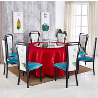 Tables de banquet rondes en bois avec pieds en fer, design moderne, durables, imperméables, pour mariages, événements en plein air, hôtels, restaurants