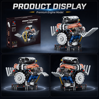 Kit de Bloques de Construcción MOC, Superauto con Motor V8 Eléctrico, Modelo con Control por APP, Juguete de Plástico ABS Personalizable para Regalo