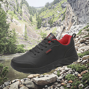 <b>Men's</b> Lightweight Minimalist Road Running Sneakers Low-Top Lace Sport <b>Shoes</b> Track Trail PU Leather Athletic EVA Insole Autumn - Product Image 3