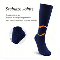 Chaussettes de compression personnalisées par le fabricant avec logo sur le bord et le corps, pour femmes et hommes, tailles S/M-L/XL, en tricot élastique
