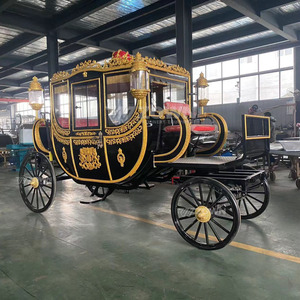 British Style Luxury Modern Durable Low Prices Horse Carriage Royal Black Gold <b>Buggy</b> Outdoor Service Cart - Product Image 2