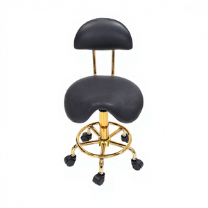 Saddle Chair Rolling Swivel Chair Wheels Hydraulic <b>Stool</b> PU Leather Modern <b>Height</b> <b>Adjustable</b> 360 Degree Rotation for salon - Product Image 6