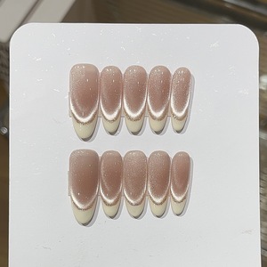 <span class=keywords><strong>Ongles</strong></span> à presser en acrylique faits main de luxe suprême, 10 pièces, avec strass, derniers modèles pour application sur les doigts - Product Image 2