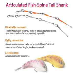 Tige de jeu articulée Waddington, crochet de mouche Stinger, tige de prédateur de mouche d'eau salée, matériel de liaison de mouche - Product Image 3