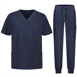 Hospital Uniforms Woven Spandex/Polyester Seamless <b>Scrubs</b> Suit Custom Straight Pants Unisex <b>Scrubs</b> <b>Sets</b> - Product Image 2