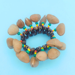 Bracelet en coquilles de noix en gros, clochettes à main, accessoire d'instrument de percussion Djembé africain, bracelet tressé en corde de canard, chaîne de poignet - Product Image 2