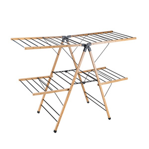 Nouveauté Séchoir à linge de style papillon pour balcon Séchoir à linge pliable en <span class=keywords><strong>bois</strong></span> en bambou - Product Image 1