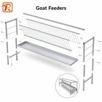 Mangeoire automatique pour moutons Royal Wonder, en métal galvanisé robuste, pour alimentation humide et sèche, support d'alimentation portable pour chèvres, pour utilisation à la ferme