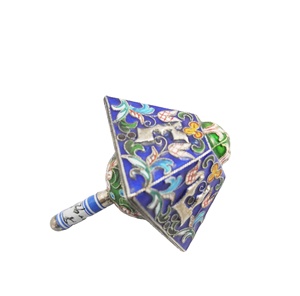 Jeu de rôle hanukah et judaike en argent massif, émail, 30mm, ED031 - Product Image 2