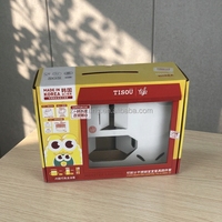 Boîte d'expédition en carton ondulé avec poignée en ruban et attache en satin pour cadeaux de mariage et de fête