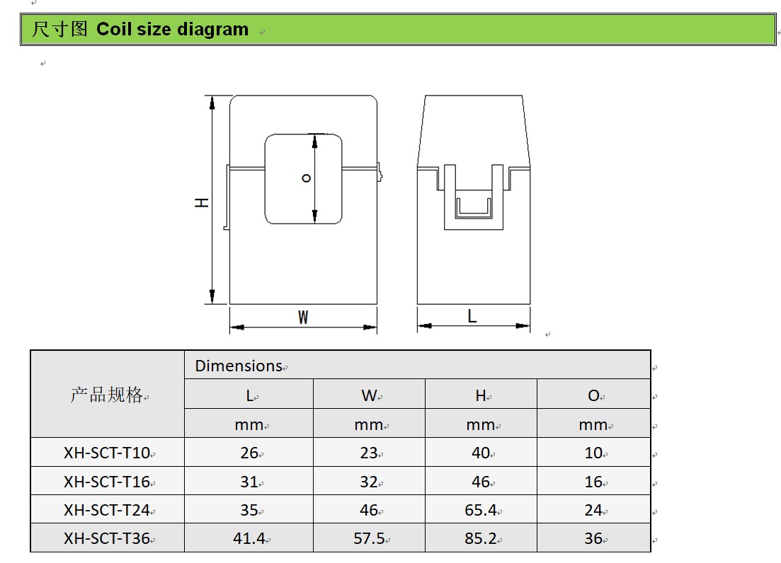 AC 50A with DC 4-20mA split core DC output current sensor