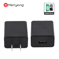   Adaptor Daya Bersertifikasi FCC 5V 1.5A 2 Amp, Pengisi Daya Dinding USB-C Output 5V 1A untuk Ponsel