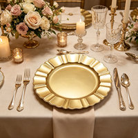 Assiettes de présentation en PP vert résistant aux chocs, style antique, pour la restauration de fêtes et les événements vintage (vente en gros)