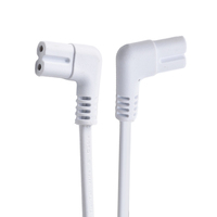 Conector UL 18AWG, blanco, 5 pies, NEMA 1-15P, conector IEC C7 de codo, cable de alimentación para electrodomésticos pequeños