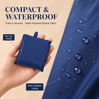 Sac de courses pliable en polyester 46 x 66 cm avec bandoulière large, réutilisable pour les courses et les voyages