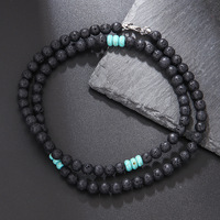 Nouveau design Collier turquoise pour homme, style surf bohème, perles uniques européennes et américaines