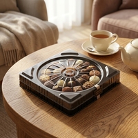 Boîte d'emballage alimentaire en plastique PET écologique jetable avec couvercle transparent, 166 mm, 211x211x33 mm, pour pâtisserie artisanale, chocolat, bonbons, biscuits