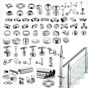 304 316 Stainless Steel手すり材料バルコニーグリルデザインHandrail AccessoriesフィッティングブラケットホルダーFor Stair Decoration