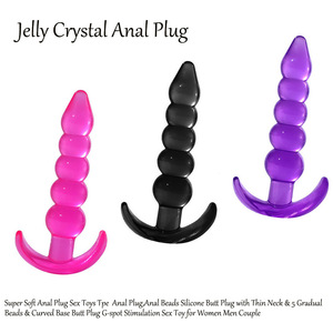 Tapón Anal de Gelatina TPE de Cinco Bolas, Bolas Anales, Tira Anal Usable, Juguete de Dominación Anal, Productos para Adultos al por Mayor - Product Image 4