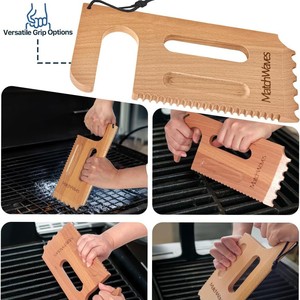 Raspador de madera transfronterizo para limpieza de barbacoas, raspador para parrillas de barbacoa, parrilla de barbacoa para cocina y exterior con mango, barbacoa - Product Image 3