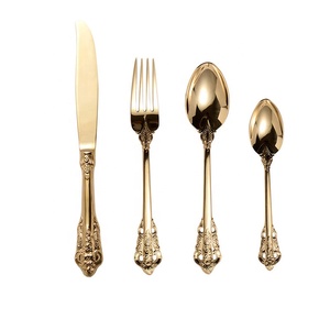 18/10 en acier inoxydable couteau fourchettes set de couverts en or antique <span class=keywords><strong>Vintage</strong></span> argenterie ensemble - Product Image 2