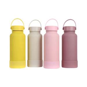 Portable 1L Bouteille En Acier Inoxydable Double Paroi Isolé Fiole À Vide Mat En Caoutchouc Enduit De Poudre En Métal Bouteille D'eau pour Le Sport - Product Image 1