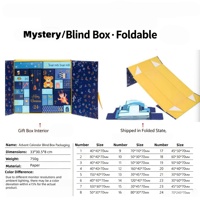 Calendrier de l'Avent personnalisé en kit, boîte mystère pliable vide pour compte à rebours de 24 jours, boîte cadeau OEM pliable expédiée à plat