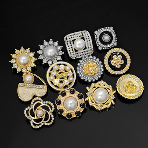 KUNSHUO Bouton Usine Strass femmes dames Vêtements Vêtements Manteau Tige Métal Personnalisé 10mm perle boutons pour vêtements - Product Image 3