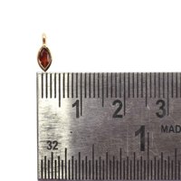 Pendentif en grenat rouge de 9 mm, forme marquise, argent sterling 925 plaqué or 18 carats avec attache pour la fabrication de bijoux