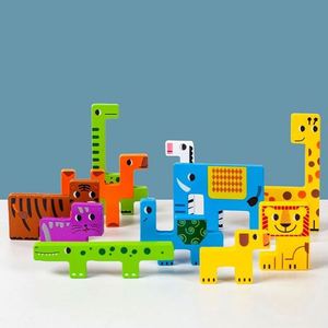 Puzzles colorés pour stimuler l'esprit, design d'animaux, jouet en bois créatif et amusant pour enfants, puzzle russe - Product Image 2