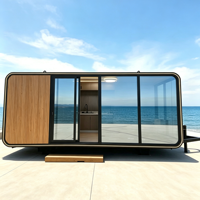 Cabane de bureau professionnelle préfabriquée mobile style Apple Cabin, maisonnette moderne de style villa extérieure en PU, à vendre