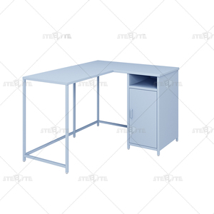 Mesas de jugador de esquina ODM OEM de fábrica, <span class=keywords><strong>escritorio</strong></span> de oficina simple en forma de L, mesa de PC de trabajo, escritorios de ordenador para juegos <span class=keywords><strong>con</strong></span> gabinete de almacenamiento - Product Image 1