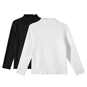 Camiseta de Manga Larga con Cuello Alto para Niños de 2 a 12 Años, de Algodón y Elastano Estampado, Ropa para Bebés, Niños y Niñas, Camiseta Sólida para Niños - Product Image 2