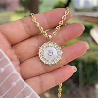 Kalung Taiji Berbentuk Hati Zirkon Berlapis Tembaga Emas 18K Produk Baru Asli untuk Pemakaian Sehari-hari
