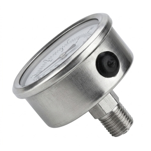 Manomètre sec antichoc en acier inoxydable 0-160 bar, 0-2300 psi, avec débitmètre arrière/inférieur, adapté aux applications oxygène - Product Image 5