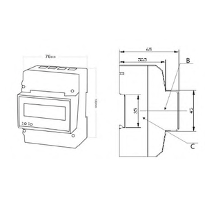<b>Three</b>-Phase DIN Rail Energy Meter Class 1.0/2.0 Accurate Power Measurement 100A Industrial Use Multi-Rate Remote Monitoring - Product Image 3