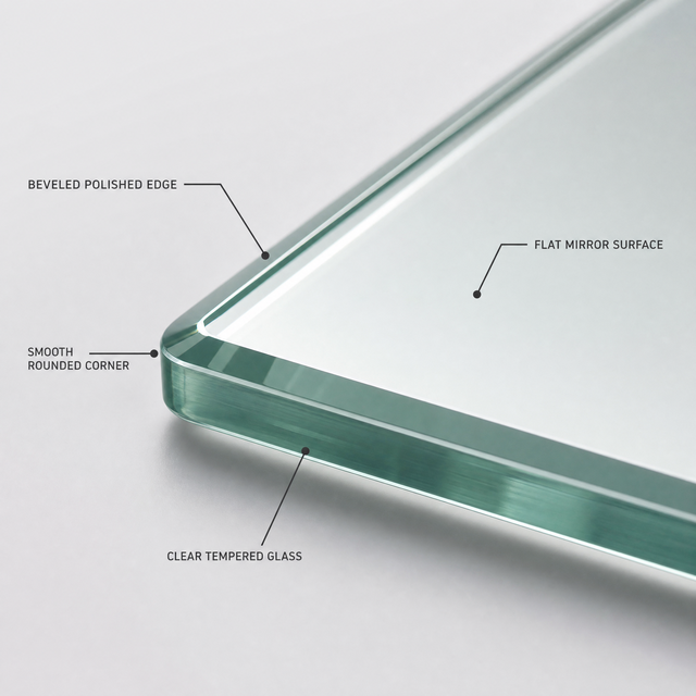 Custom Tempered Glass Table Top Cut to Size 10mm Clear Glass Sheet for Office Desk and Computer Desk